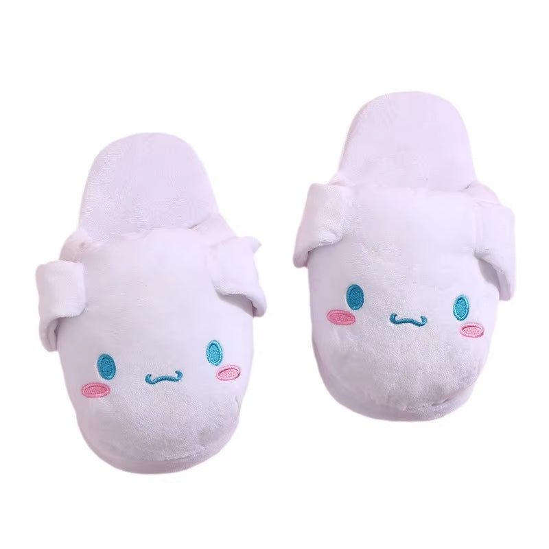 Sanrio Cinnamoroll Cotton Slippers Ears Will Move Cartoon Cute Warm Home Cotton Slippers Couple Plush Thicken Fall and Winter