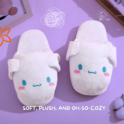 Sanrio Cinnamoroll Cotton Slippers Ears Will Move Cartoon Cute Warm Home Cotton Slippers Couple Plush Thicken Fall and Winter