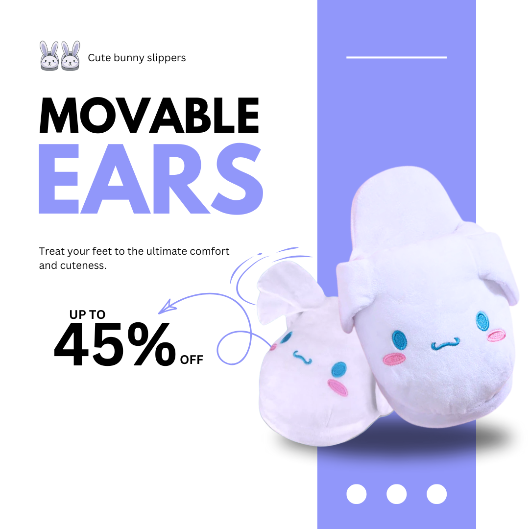 Sanrio Cinnamoroll Cotton Slippers Ears Will Move Cartoon Cute Warm Home Cotton Slippers Couple Plush Thicken Fall and Winter